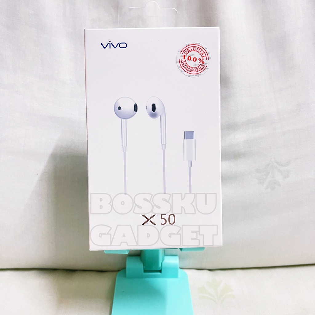 Vivo Type C Earphone X50 Stereo Headphone Wired Audio Headset With