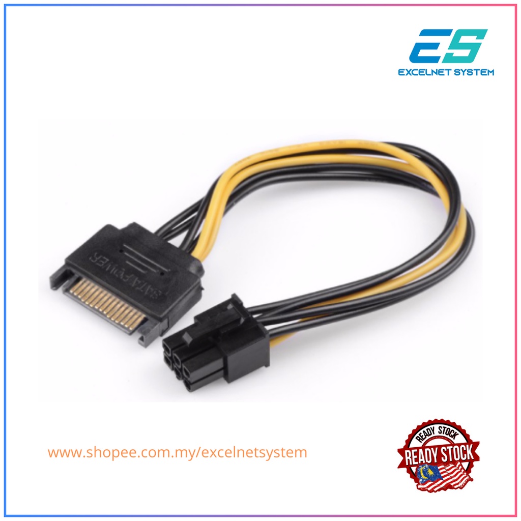 SATA to 6 Pin Graphic Card Power Cable | Shopee Malaysia