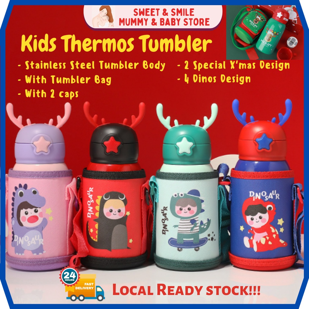 Snowman Reindeer Kids Aluminum Water Bottle