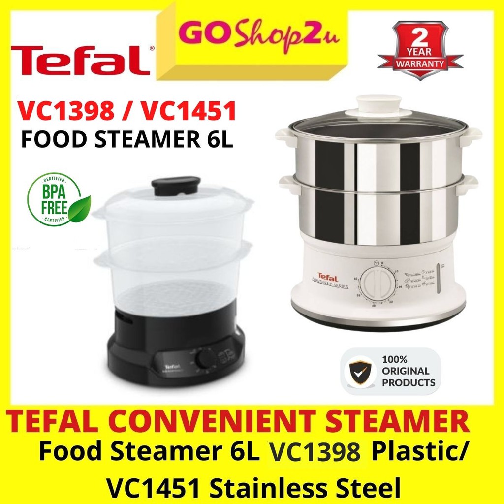Tefal VC1451 6L Convenient Stainless Steel Food Steamer /Tefal VC1398