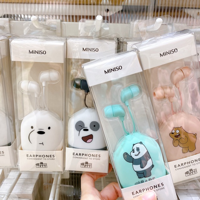 Miniso We Bare Bear Earphone Ear Phone Shopee Malaysia