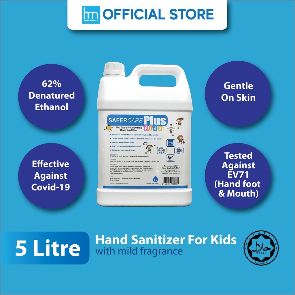 Safercare Plus Kids Hand Sanitizer Kids (5L) | Shopee Malaysia