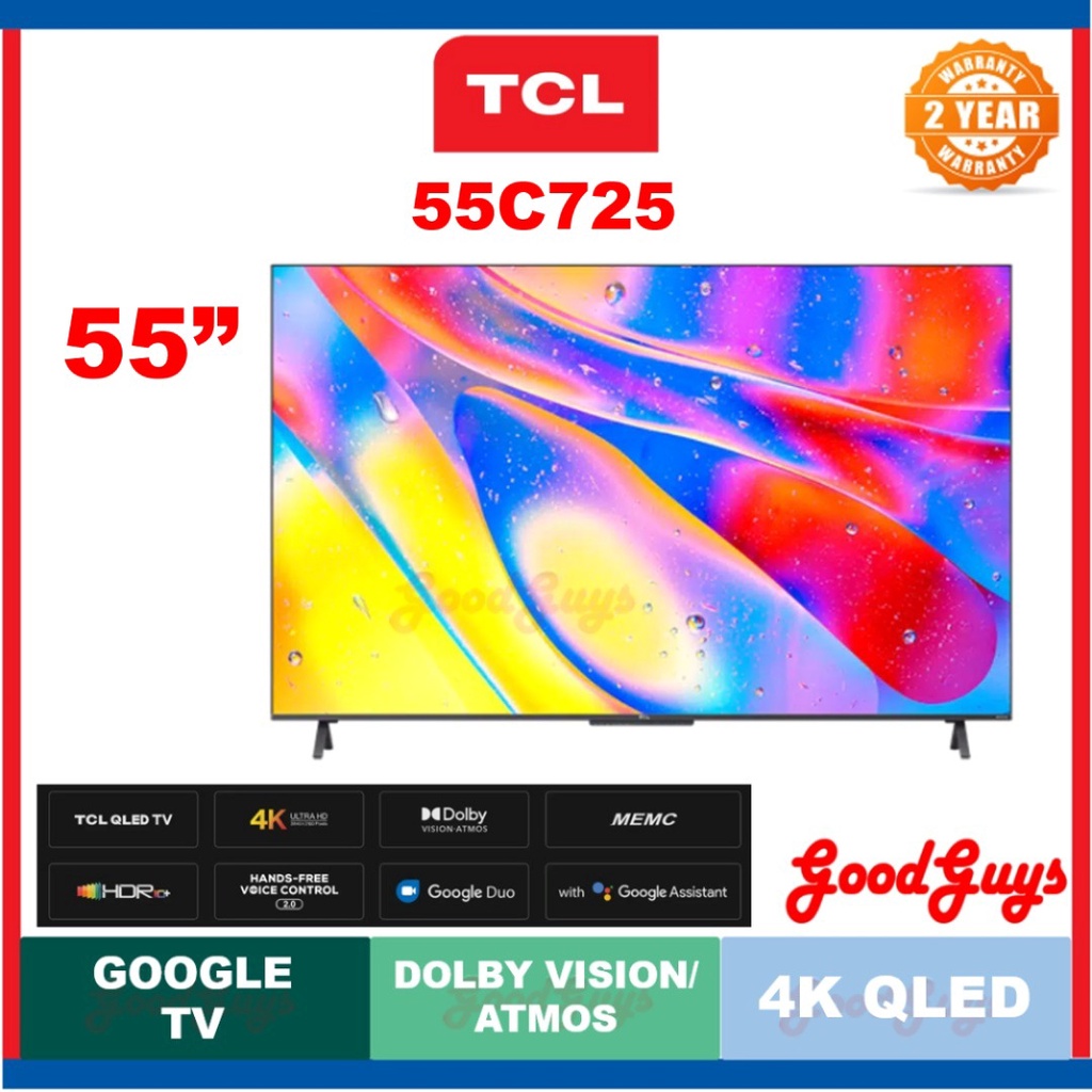TCL 55C725 55'' QLED 4K Android Smart Ai Google TV Android 11 / MEMC