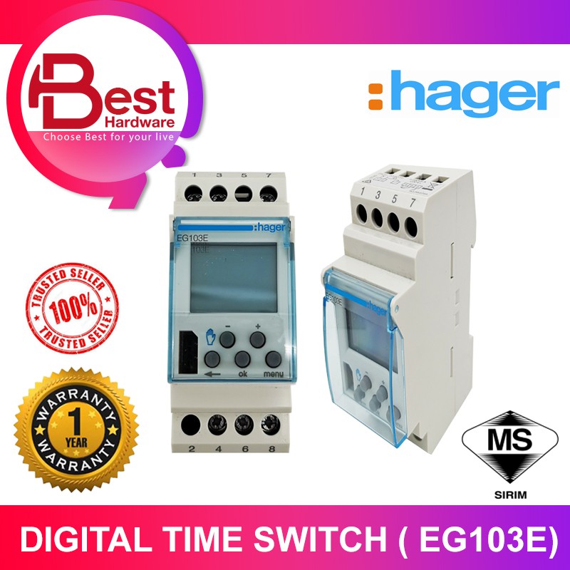 BEST HARDWARE - ORIGINAL HAGER DIGITAL TIME SWITCH 2 MOD TIMER WITH ...