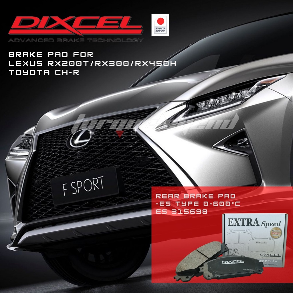 (LEXUS RX200T/RX300/RX450H/TOYOTA CH-R ) DIXCEL BRAKE PAD ES TYPE 600°C ...