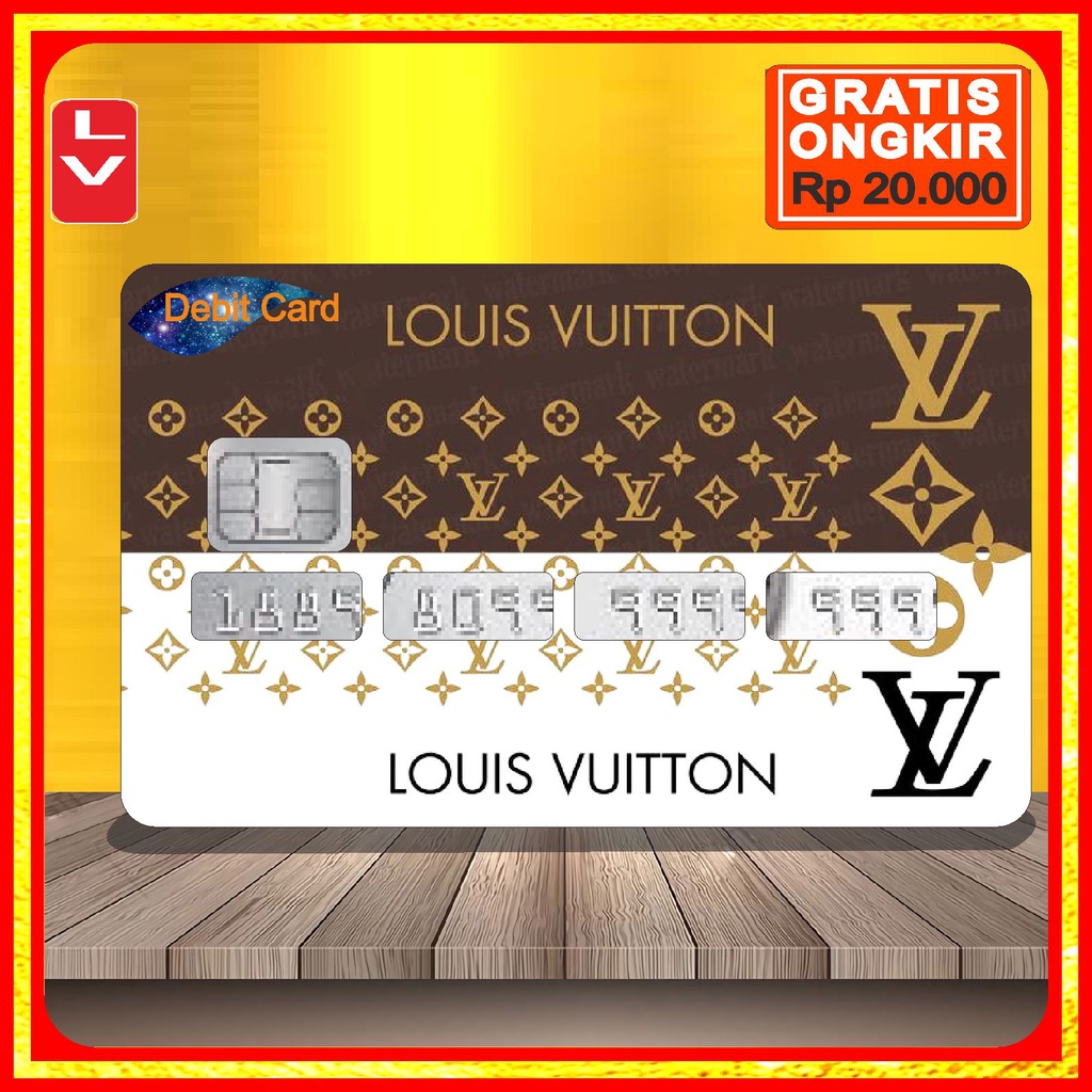 Designer) LOUIS VUITTON WHITE Card Sticker Cover Skin ATM / Debit / Credit  / Emoney / Flazz Card