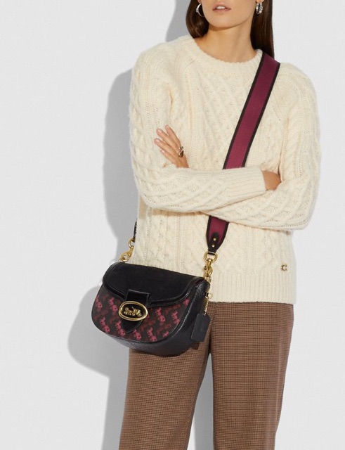 Coach kat saddle bag with horse and carriage print hotsell