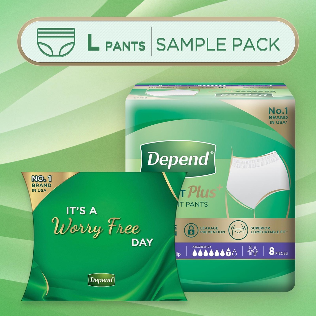 Depend Adult Diaper Protect Plus+ Pants L Sample Pack Shopee Malaysia