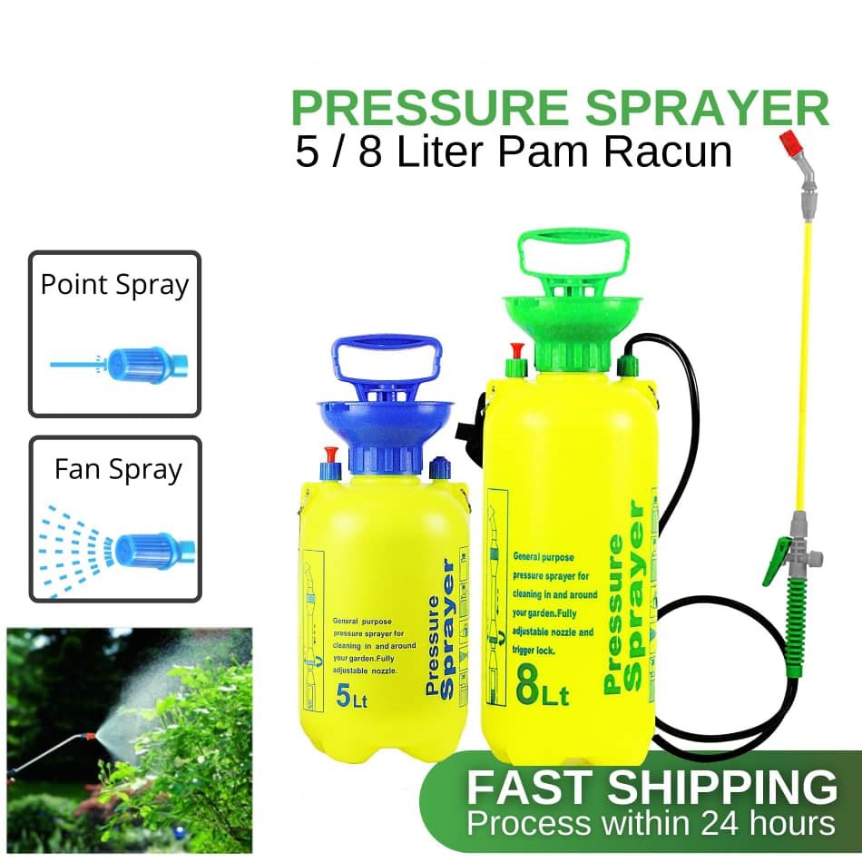 5 / 8 Litre Garden Pressure Sprayer and Plastic Pesticide Control Lawn ...
