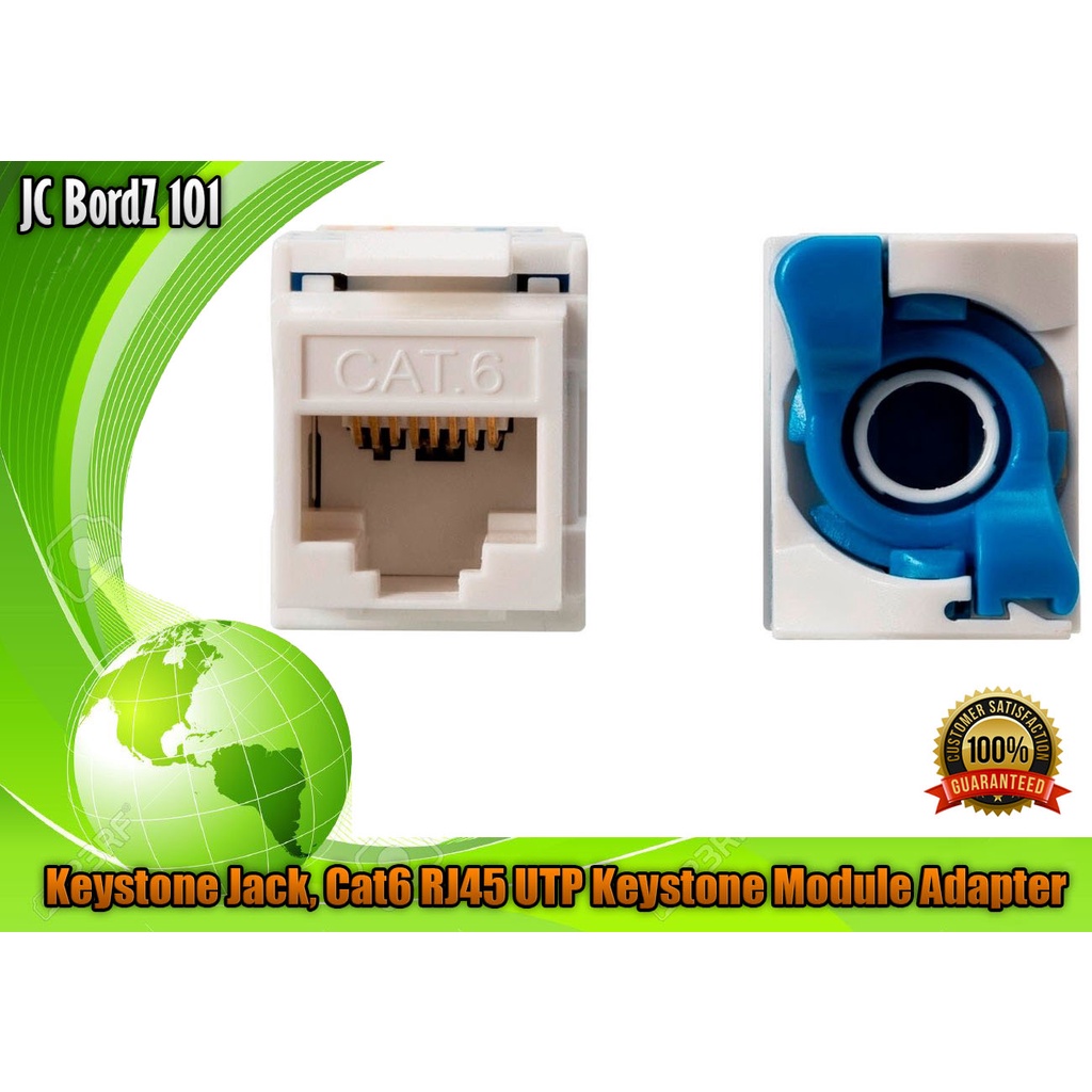 Keystone Jack, Cat6 RJ45 UTP Keystone Module Adapter (5pcs) | Shopee ...