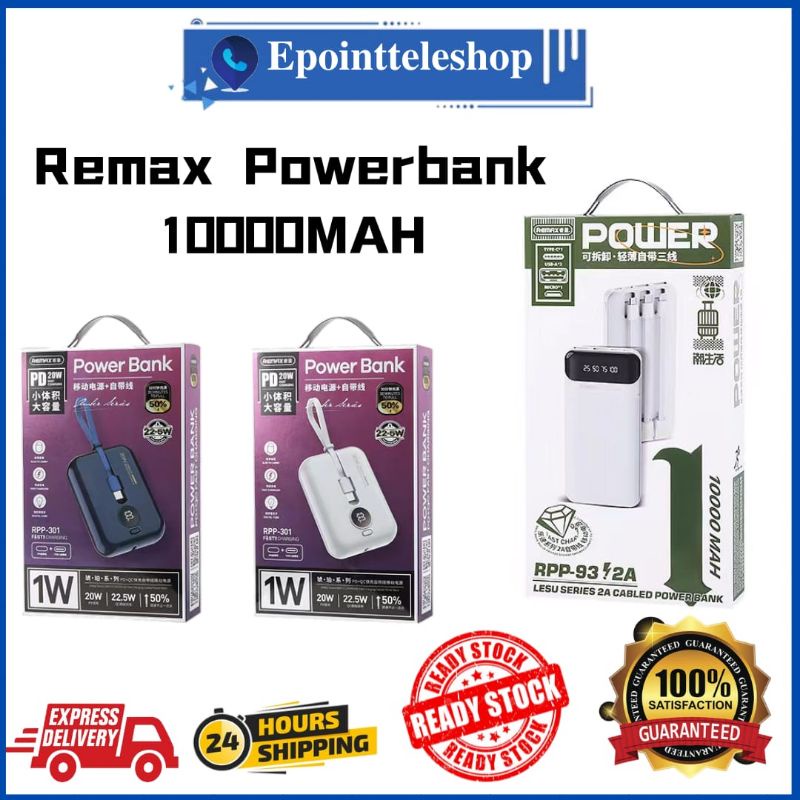 [Ready Stock] Remax Powerbank 10000mah | RPP-502 | RPP-300 | RPP-258 ...