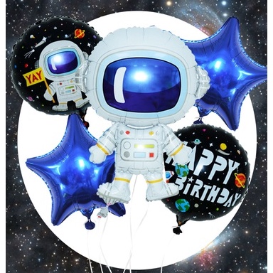 7pcs/lot Outer Space Theme Party Astronaut Balloon Spaceman Foil ...