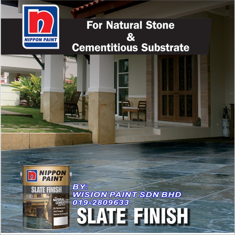 1L NIPPON SLATE FINISH PAINT for Nature Stones Flooring Gloss