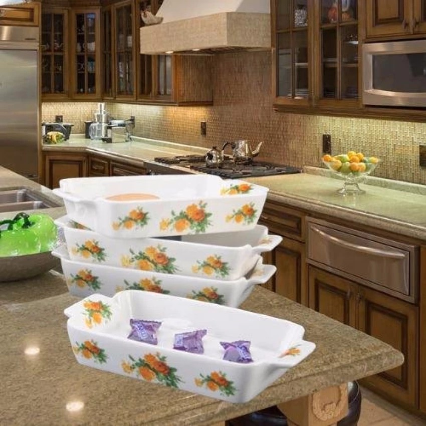 QUALITY 4 PC RECTANGULAR PLATE SET 18462 | Shopee Malaysia