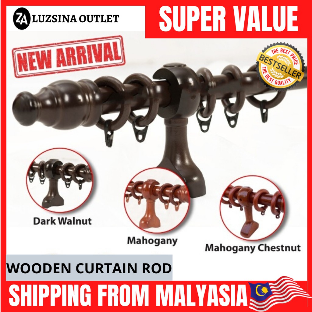 [KAYU LANGSIR MURAH] Wooden Curtain Rod / Kayu Langsir / 6 Size
