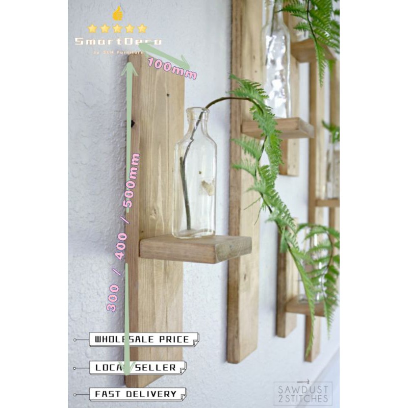 [DIY Home Decor] Wooden Wall Decor Shelf - Kayu Pallet - Hiasan Rumah ...