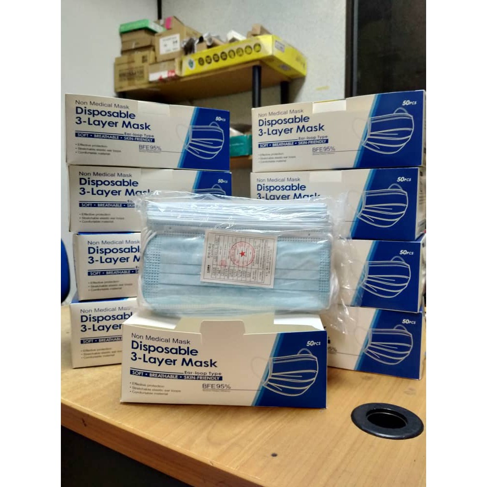 DISPOSABLE 3LAYER FACE MASK (NON MEDICAL MASK) Shopee Malaysia
