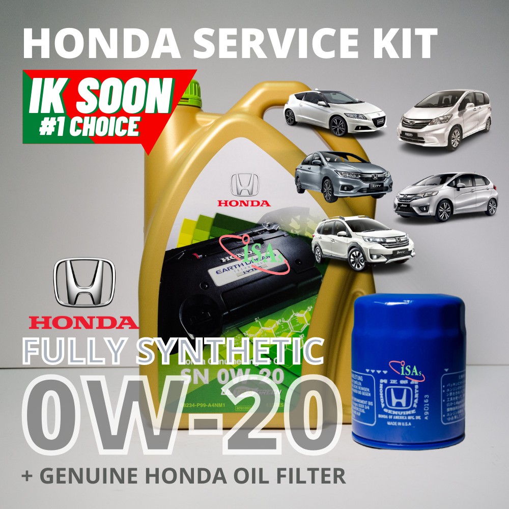 Honda 0W-20 Fully Synthetic Engine Oil 4L With Honda Oil Filter for ...