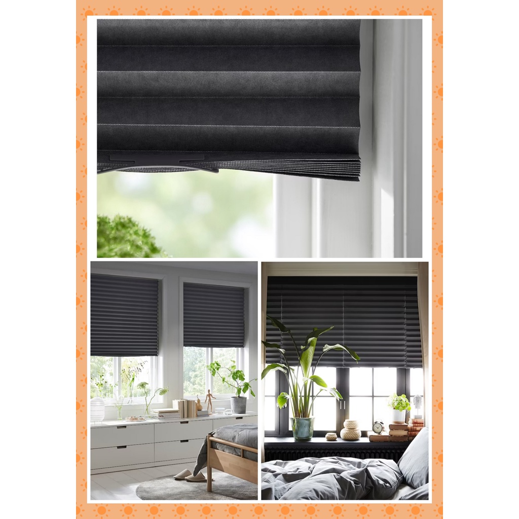 [GREY] IKEA BLIND BLOCK OUT SCHOTTIS PLEATED BLIND 100X190CM BIDAI