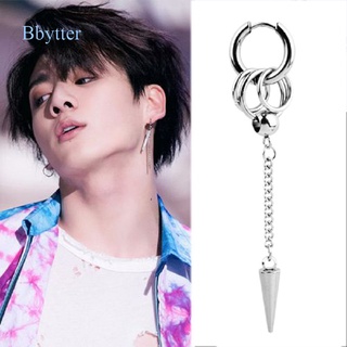 Solid 925 Sterling Silver "BTS" Star Jimin Long Tassel Unisex  Fashion Earrings