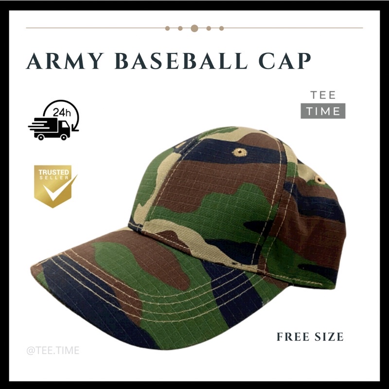 [ Ready Stock ] Men Army Baseball Cap Military Style Adjustable Outdoor