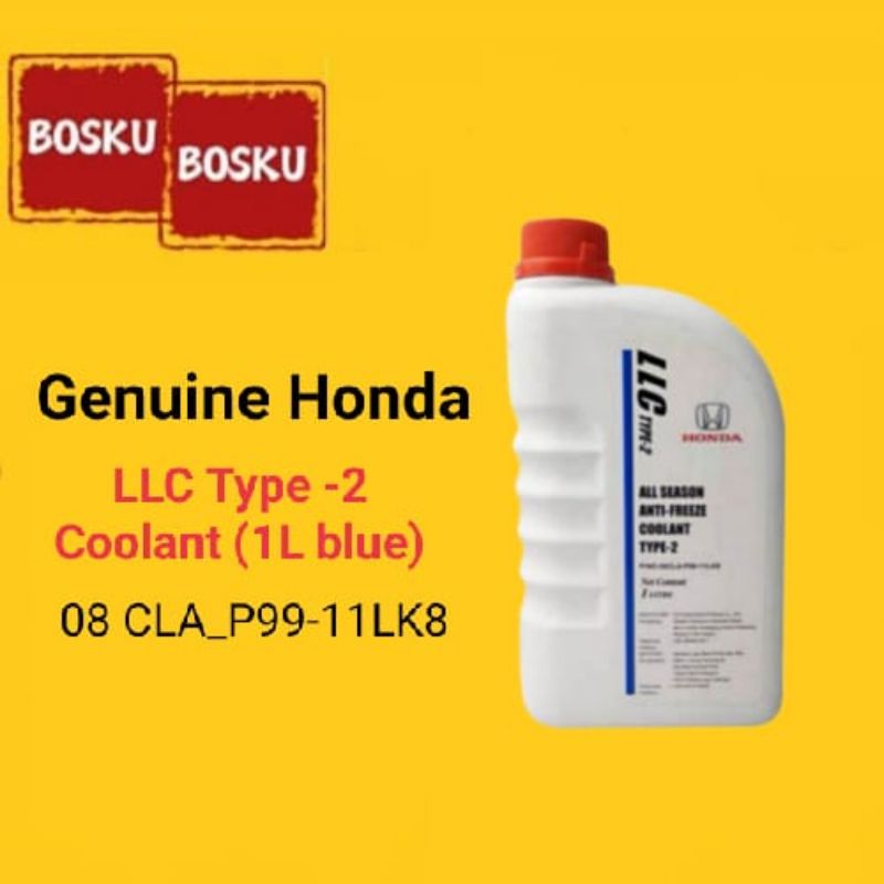 ORIGINAL HONDA GENUINE ANTI-FREEZE COOLANT TYPE-2 (1L-BLUE-08CLA_P99 ...