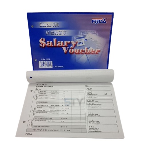 STY Fuda 5508 Salary Voucher 50s Stationery Fuda Baucar Gaji 薪金支银单 VSV