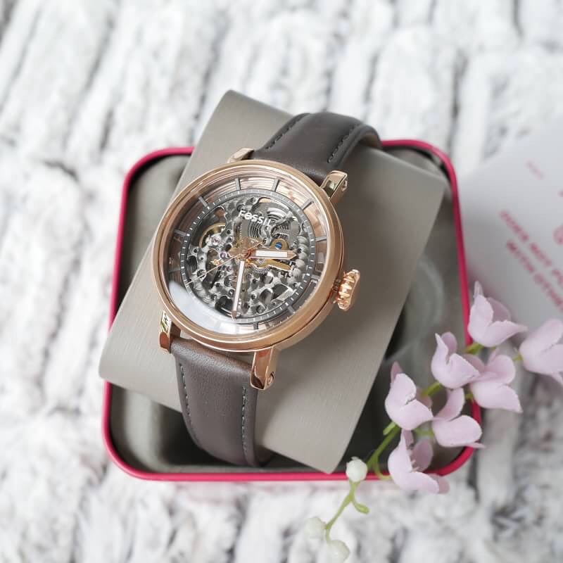 OFFICIAL WARRANTY Fossil Women s ME3089 Original Boyfriend Automatic Grey Leather Watch 2 Years Fossil Warranty Shopee Malaysia