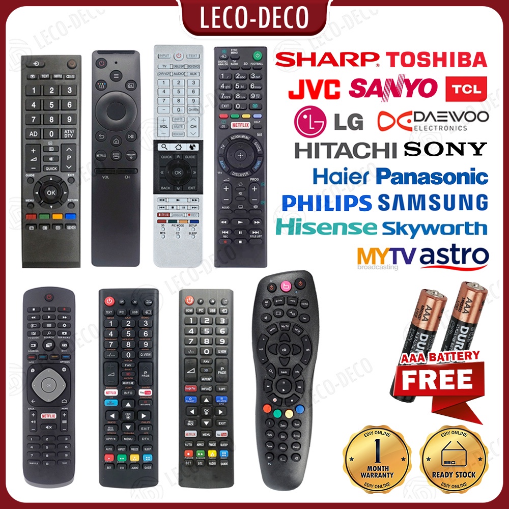 MULTI BRAND UNIVERSAL LG SAMSUNG LCD LED SMART TV REMOTE CONTROL