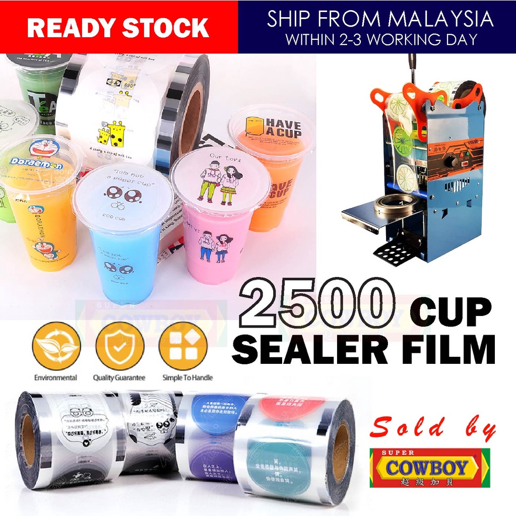 2500 Cup Sealer Film Sealing machine Boba Bubble Tea milk cafe seal cups