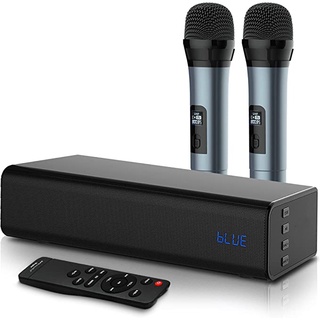 TV speaker bluetooth karaoke set with 2 wireless microphones and