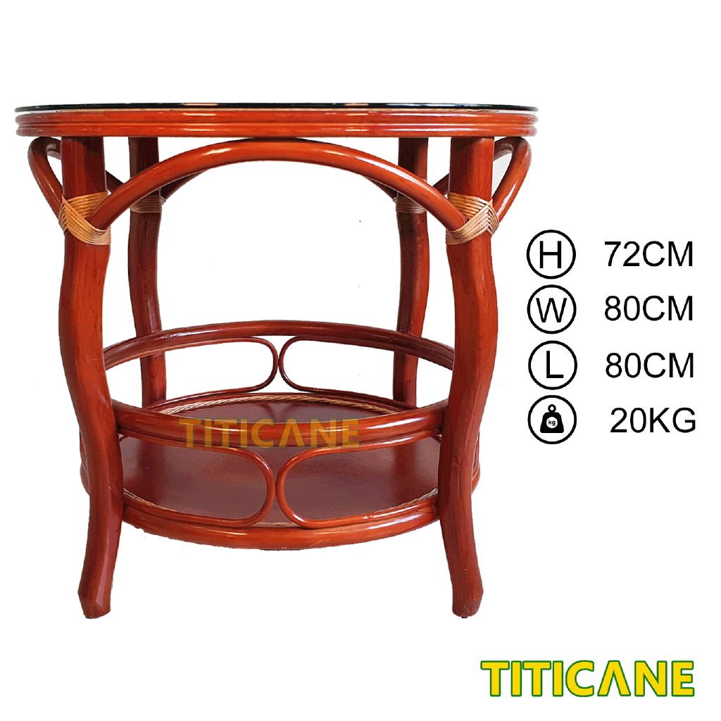 [ Free Shipping ] TITICANE Signature Rattan Table [ Meja Rotan ...
