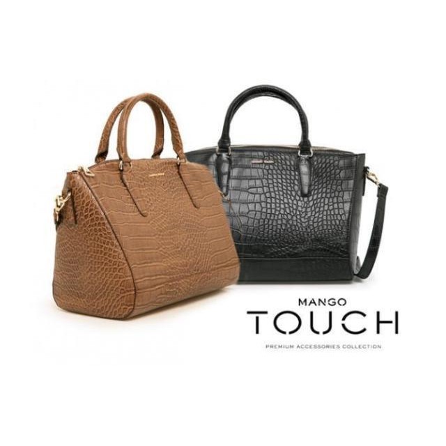 Mango croc effect tote bag on sale