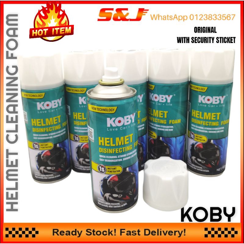 100% ORIGINAL KOBY HELMET CLEARING FOAM 450ML HELMET DISINFECTING FORM ...