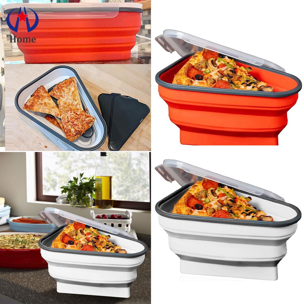 Silicone Pizza Pack Reusable Pizza Storage Container with 5 Extra Microwave Trays Foldable Pizza