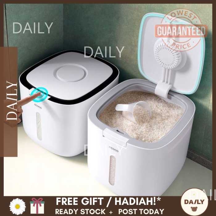 🐻DAILY🐻 ECOCO Rice Storage Container Rice Box 5kg 10kg Insect Moisture ...