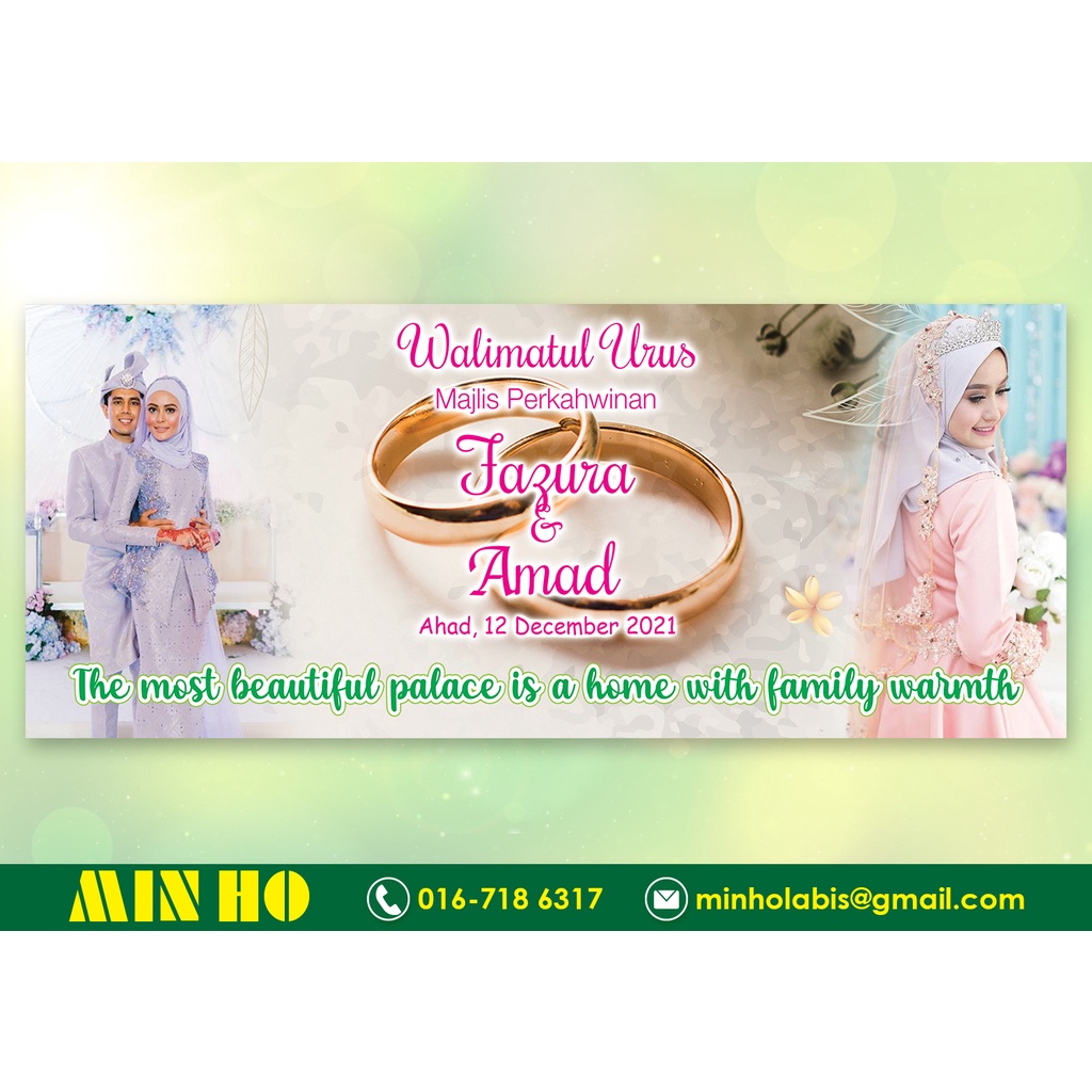 Banner Perkahwinan Walimatul Urus Custom Design Shopee Malaysia
