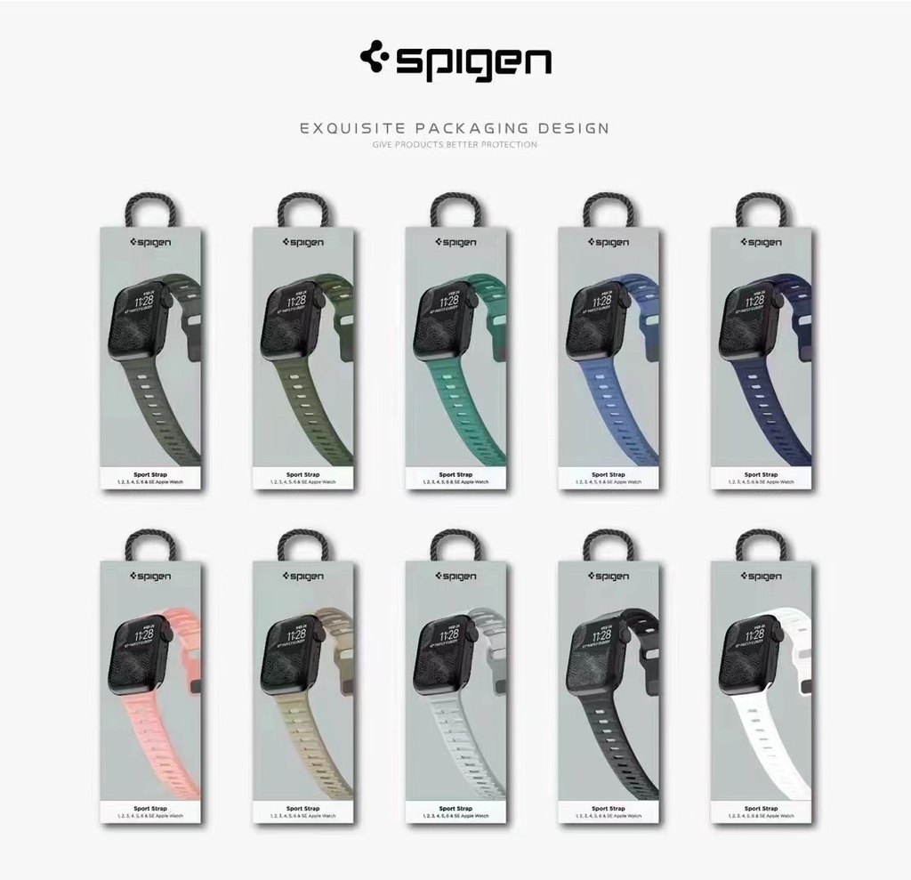 Spigen Silicone Strap for iWatch 45mm 41mm 44mm 40mm Watchband