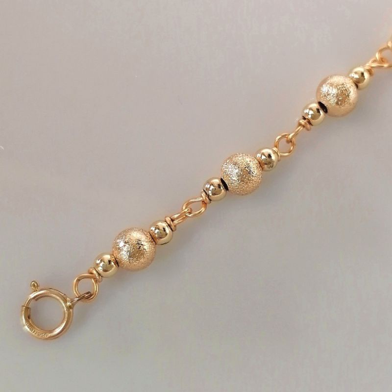 14k Gold Filled Suasa Gelang Suasa Frosted Gold Beads Shopee Malaysia