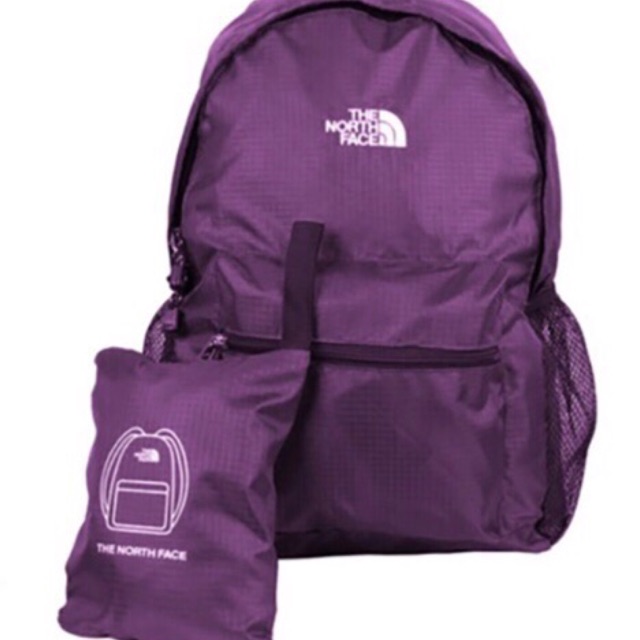 Ready Stock New North Face Foldable Backpack PURPLE