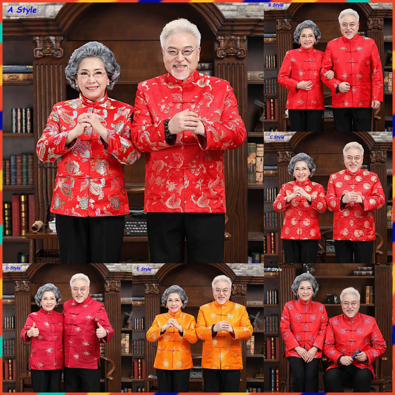 Tang Suit Chinese Traditional Wear Costume Hanfu CNY Shirt Chinese Cheongsam Dress Men Clothes New Year Couple Plus Size Oversized China Dresses Garment Clothing Blouse Han Set Wedding Dress Birthday