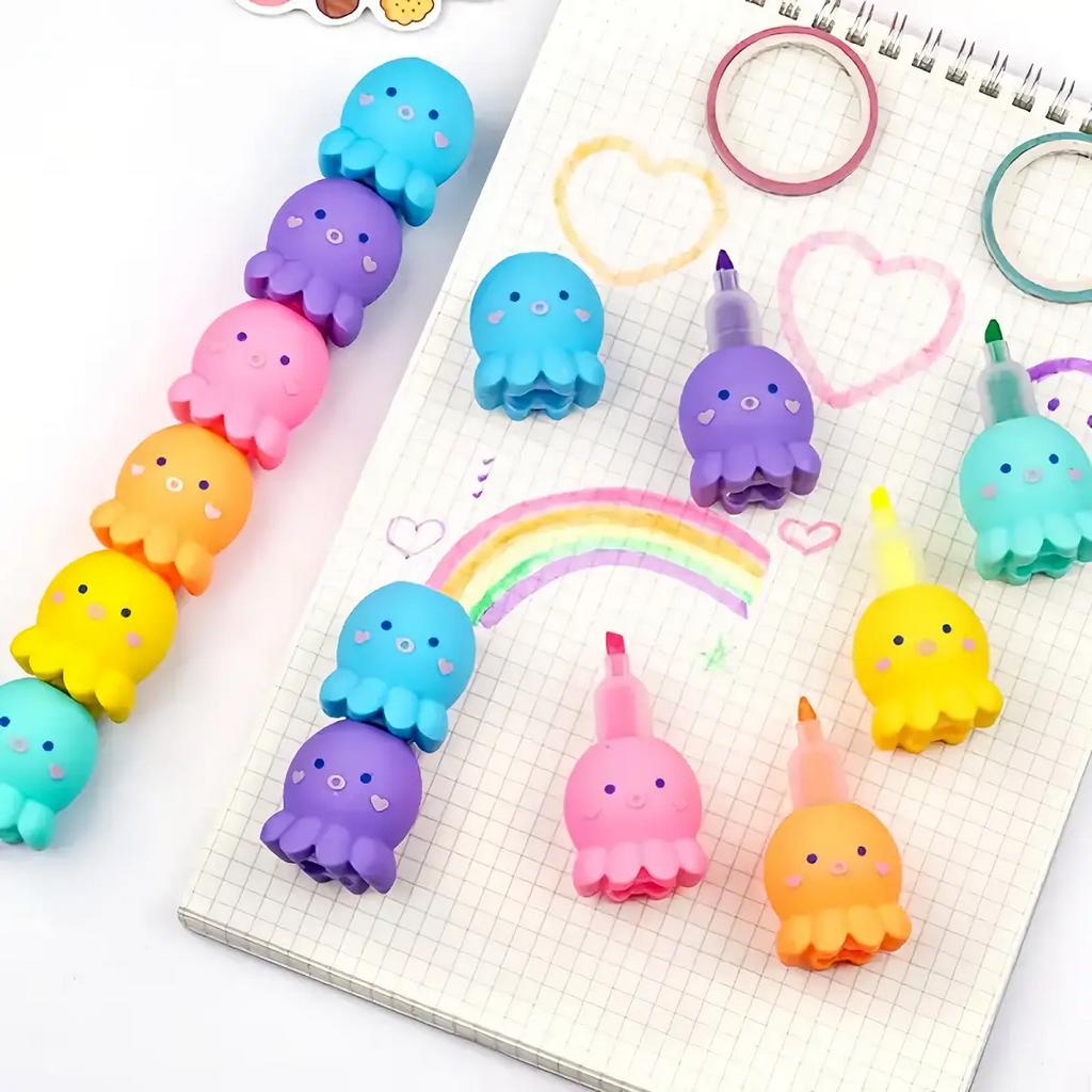 1pc 5-in-1 cute Octopus Highlighter marker pen,For Mark Key Points ...