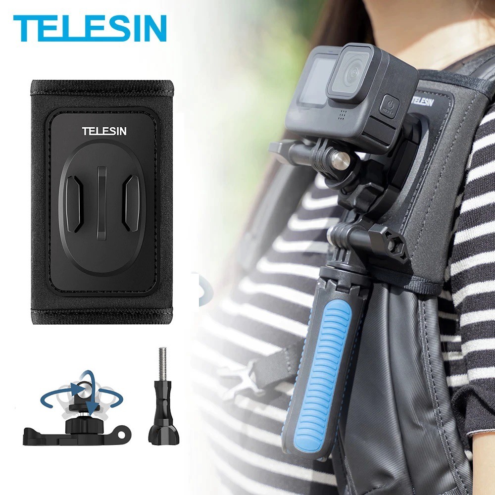 TELESIN Backpack Bag Strap Shoulder Mount Clip Holder for HERO 11 10 9