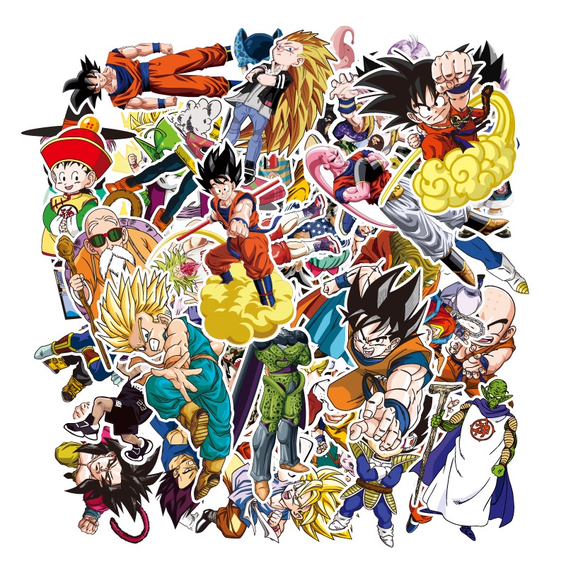 100/50/25/10PCS Anime Dragon Ball Z Waterproof Cartoon Sticker for ...