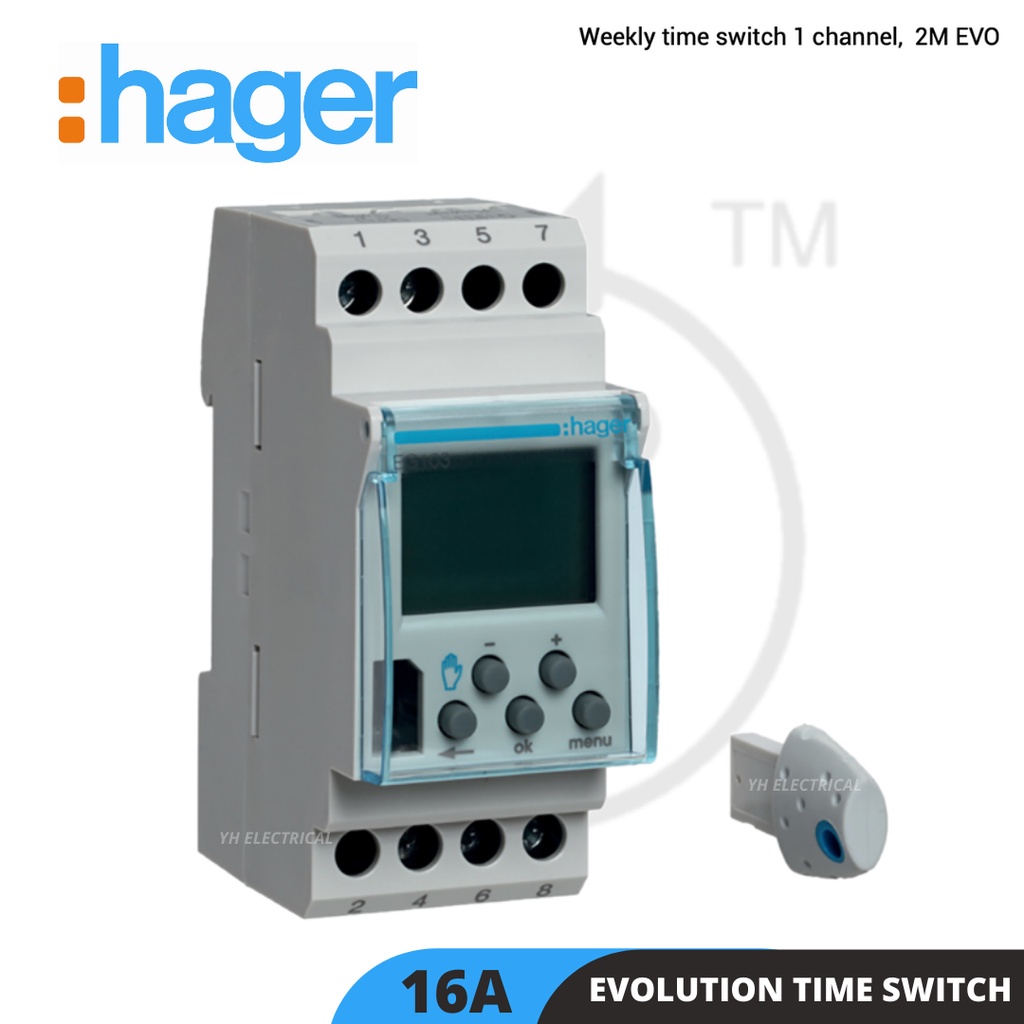 HAGER EG103E Digital Time Timer Switch with memory stick Shopee Malaysia