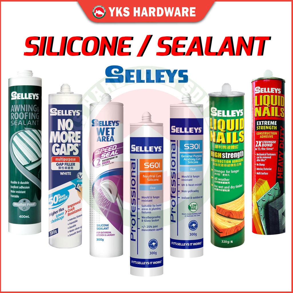 SELLEYS SILICONE SEALANT for Awning, Roofing, Timber, Tiles, Rubber, Glass, MDF, Board