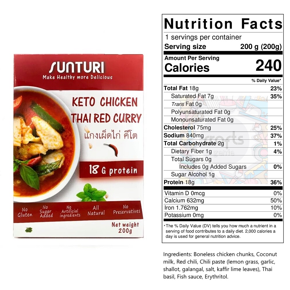 SUNTURI Keto Ready Meals 200g Sugar Free, Low Carb and Keto Friendly