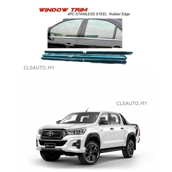 Toyota Hilux Revo Window Trim Chrome Lining Door Belt Moulding (4 Pcs) Shopee Malaysia