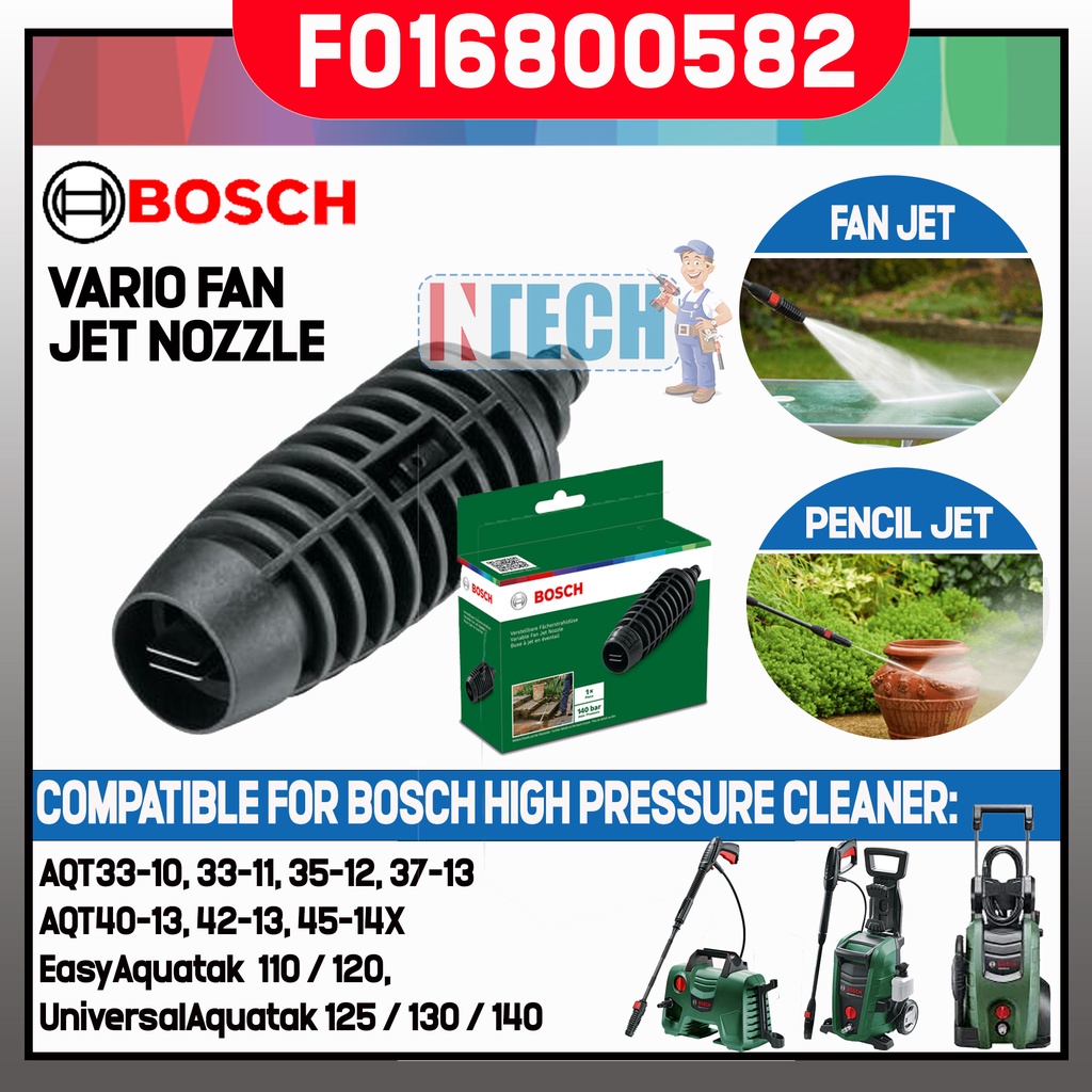 Bosch F016800582 Variable Fan Jet Nozzle / Adjustable Nozzle c/w 2