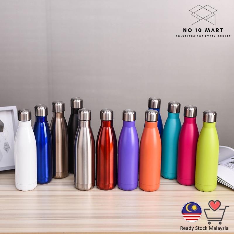 [Ready Stock] 500ml 304 Stainless Steel Sport Water Bottle Cola Vacuum ...